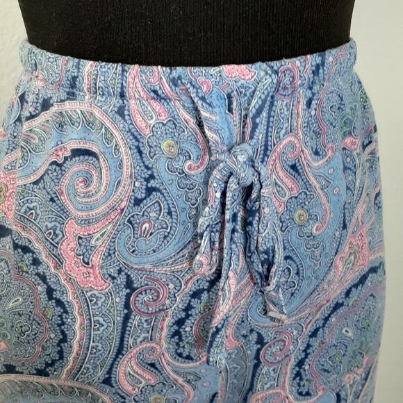 Lauren Ralph Lauren Black Label Notch Collar Pajama Set Bermuda Shorts Womens L - Picture 7 of 16